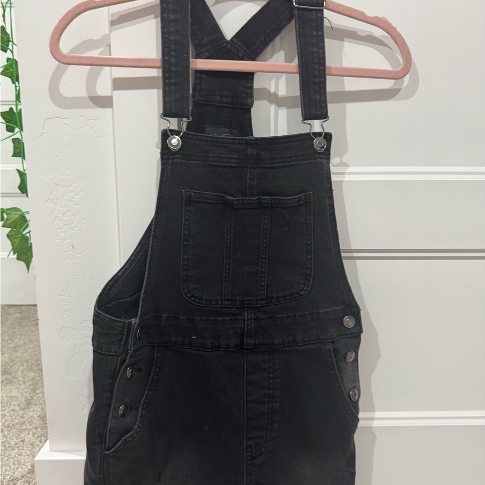 Black Denim Overalls